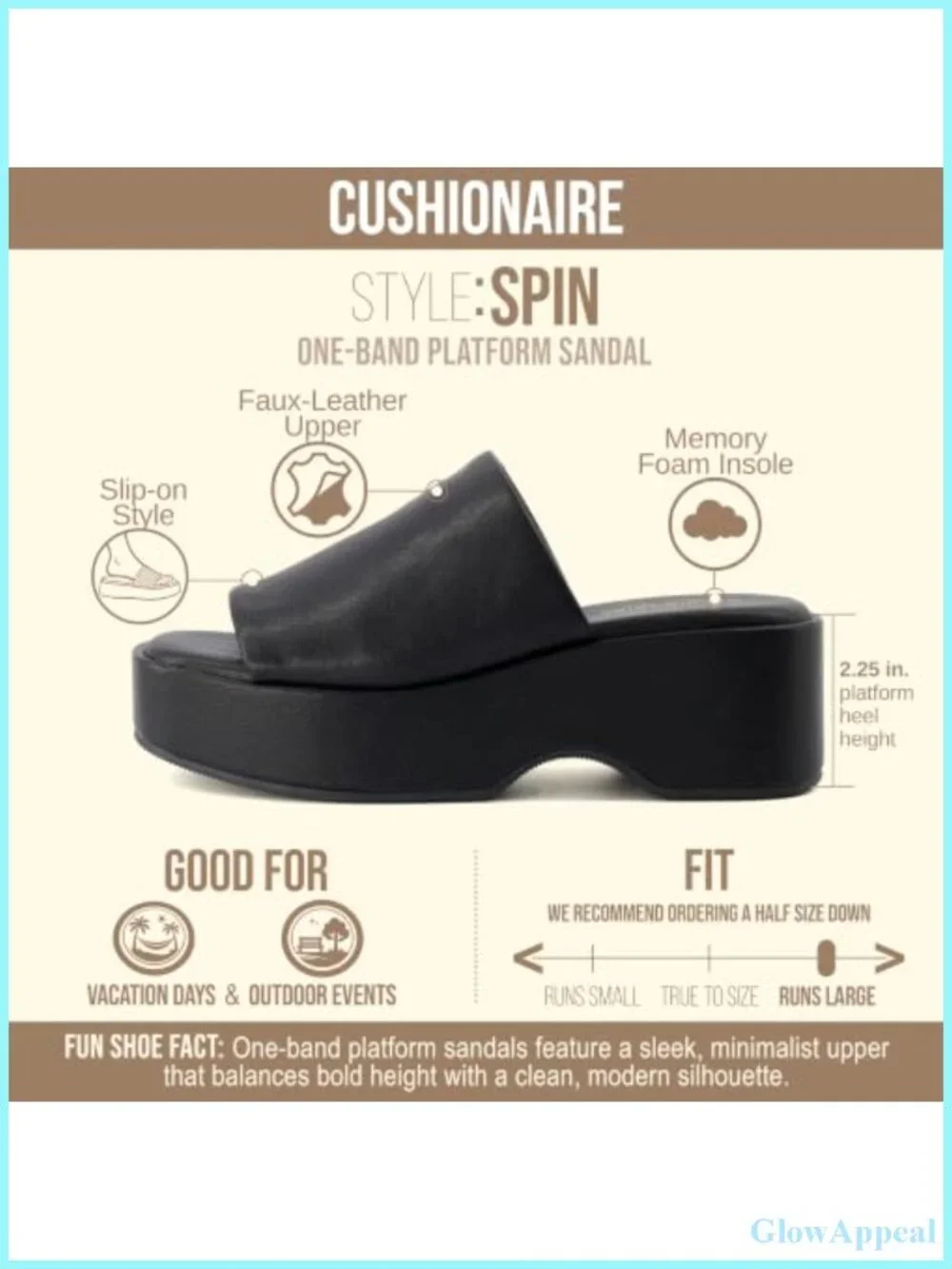 CUSHIONAIRE Womens Platform Wedge Sandals Memory Foam Slip On Slides
